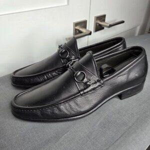 Vintage - Men's Gucci Black-on-Black Leather Horsebit Loafers 9.5D with COA